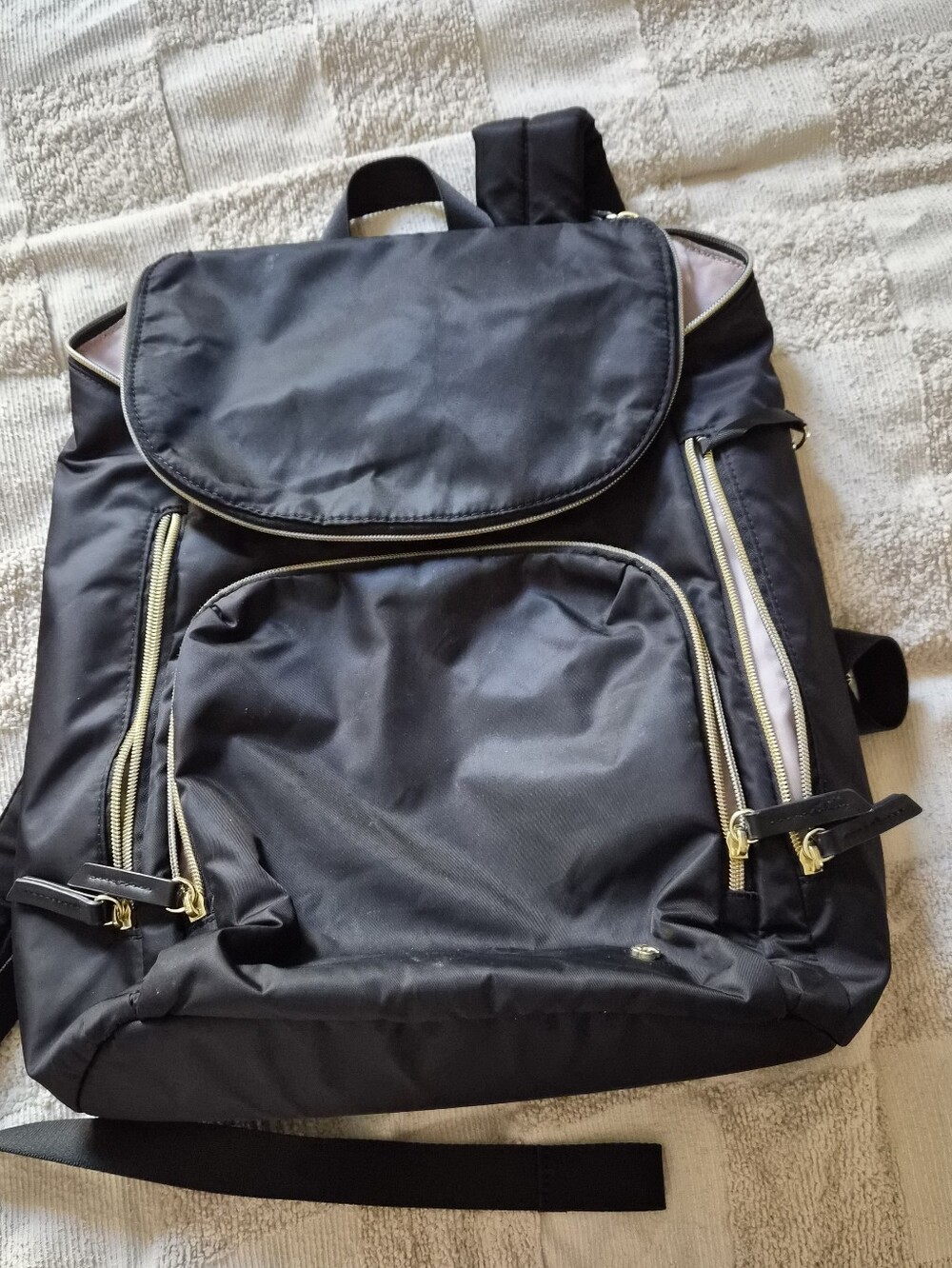 Samsonite Black Backpack with Gold Hardware